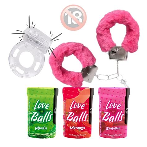 KIT SEX ALGEMA 2 BOLINHAS LUBRIFICANTE ANEL PENIANO VIBRATÓRIO sex shop para casal
