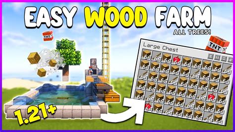 Minecraft Ultimate Wood Farm Build Easy Tutorial Youtube