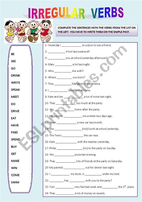 Grammar Irregular Verbs Worksheets NBKomputer