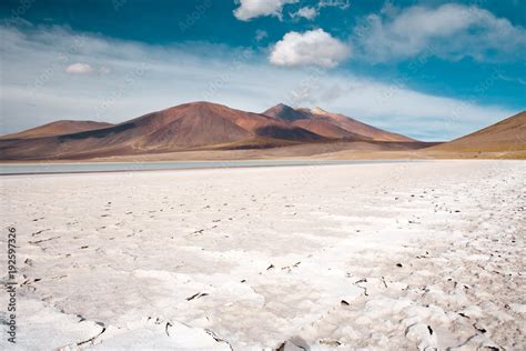 Tuyajto Lagoon And Salt Lake In The Altiplano High Andean Plateau