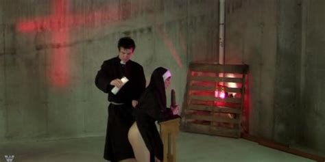 Roleplay Done Right As Hot Redhead Nun Rides A Rough Wooden Dildo Under Rule Of Sexy Priest