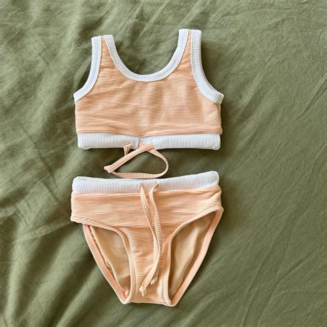 Zulu Zephyr Mini Bikini In Peach Worn Once Depop
