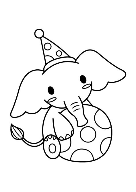 Elefante Bola Para Colorir Imprimir Desenhos