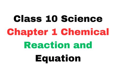 Science Class Chapter Chemical Reaction And Equation Mcq The