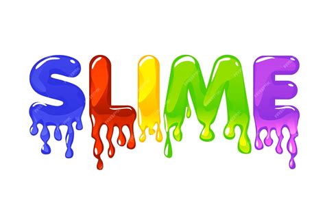 Slime Texto Multicolor Sobre Fondo Blanco Para Diseño Gráfico Banner