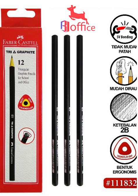 Faber Castell Pencil Tri Graphite Black 2B Pensil Segitiga HARGA PER