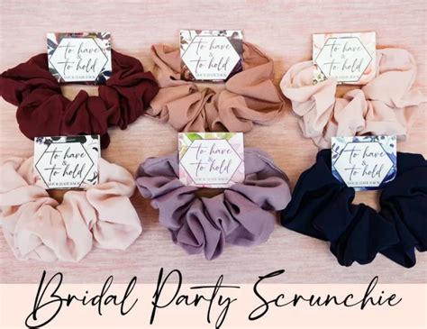 Bridesmaid Hair Scrunchies Wedding Party Scrunchie Favors