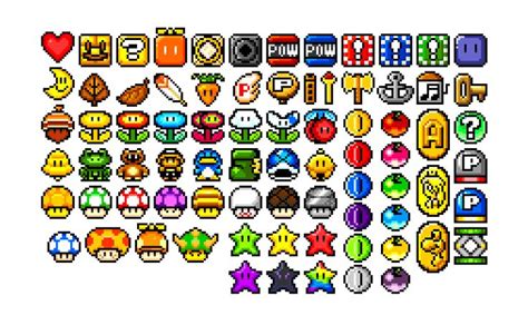 Mario Bros Item Sheet By Ninboy In Bullet Journal Icons