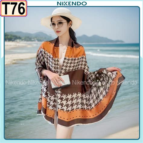 Khăn Choàng Lụa Đi Biển Bản To 180x90 80 cm Áo Choàng Bikini Quàng Cổ Choàng Vai Phong Cách