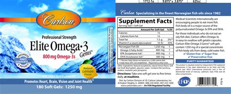 Carlson Elite Omega-3 Gems 800 mg - Natural Lemon Flavor | eBay
