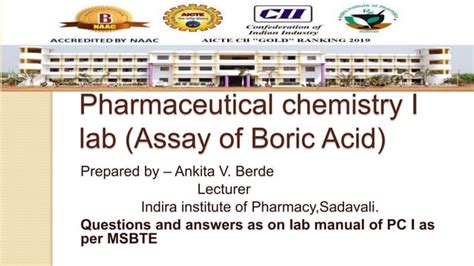 Exp No 9 Assay Of Boric Acid PPT