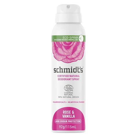 Buy Schmidt S Natural Deodorant Spray Rose Vanilla Ml Online At