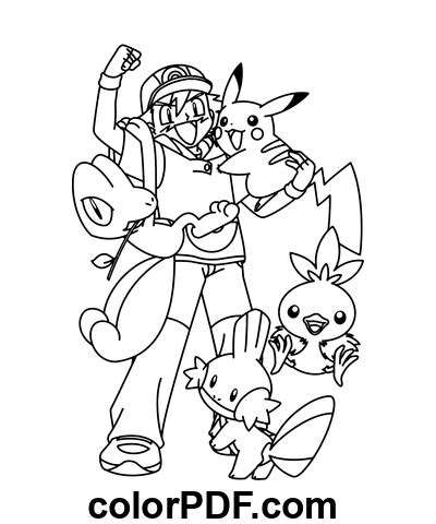 Ash Ketchum Et Pikachu Amis Coloriages Et Livres En PDF