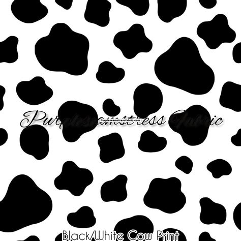 Black On White Cow Print Purpleseamstress Fabric