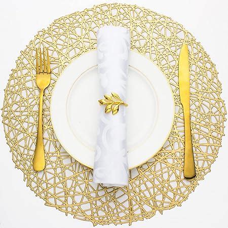 Amazon Evevda Gold Round Placemats For Dining Table Set Of