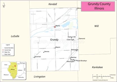 Map of Grundy County, Illinois