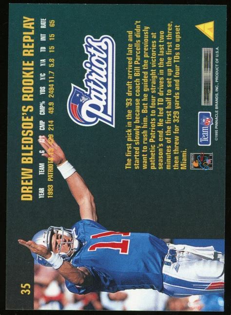 1995 Pinnacle Club Collection Football Card 35 Drew Bledsoe EBay