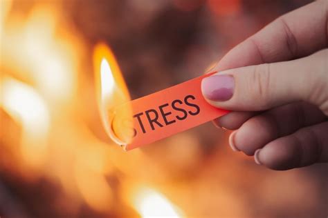 Premium Photo Word Stress On A Small Red Sheet Of Paper In Female