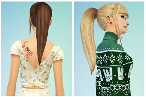 Sims 4 Ponytail Hair CC