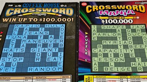 New Ticket Crossword Battle Arizona Lottery Scratchers Youtube