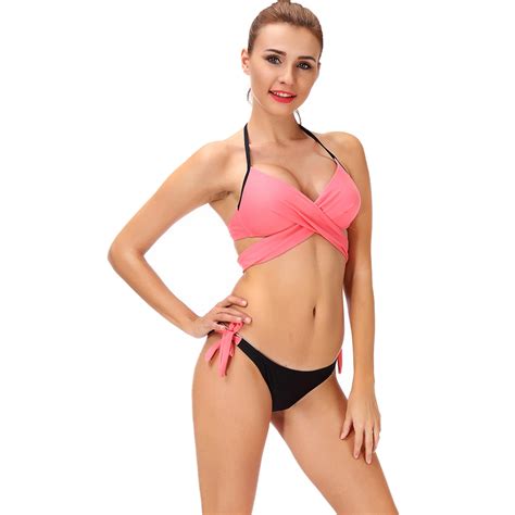 LELINTA 2018 Criss Cross Bandage Halter Bikini Set Sexy Bikini Women