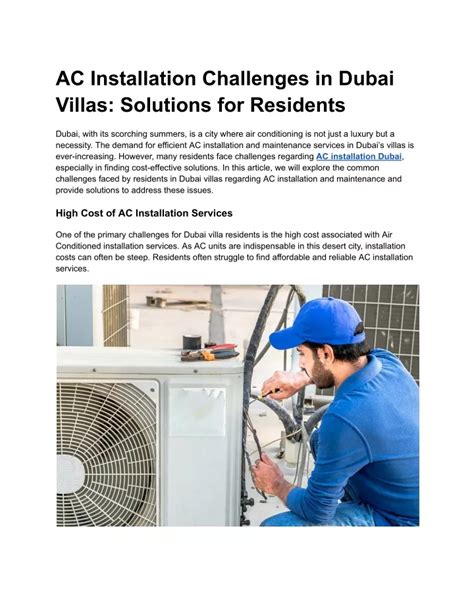 Ppt Ac Installation Challenges In Dubai Villas Solutions For