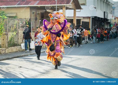 People in Colorful Costumes March at Dominican Traditional Carnival Annual Event Editorial Photo ...