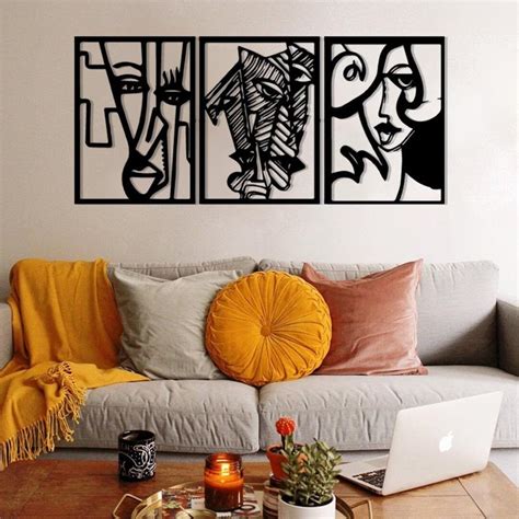 Metal Wall Art Set. Metal Wall Decor. Modern Metal Art . Room Wall ...