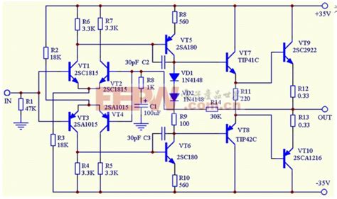 全对称100w功放电路图12v100w放电路图简易100w放电路图第2页大山谷图库