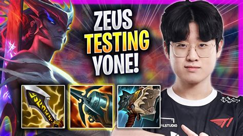 ZEUS TESTING YONE IN KR SOLOQ T1 Zeus Plays Yone TOP Vs Aatrox