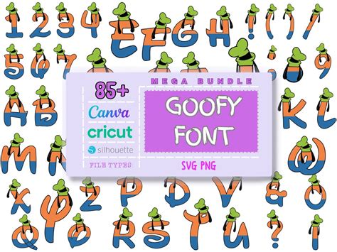 Goofy Font Alphabet Svg Bundle Svg Png Cartoon Letter Dog Etsy