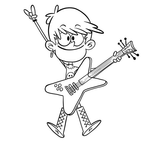 How To Draw Luna Loud Playing The Guitar Sketchok