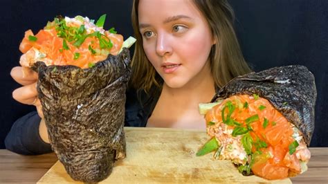 Temaki Gigante Kg Muito Salm O Mukbang Brasil Camile Asmr Youtube