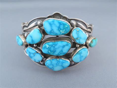 Kingman Turquoise Cuff Bracelet By Aaron Toadlena Turquoise Bracelet