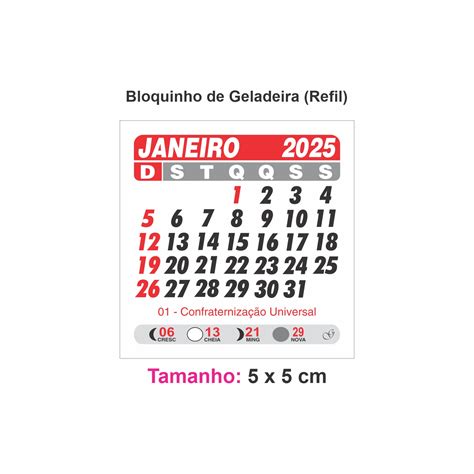 3000 Bloco Folhinha Mini Calendário 2025 Para Imã Geladeira 5x5