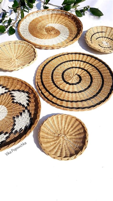 Wicker Wall Baskets Wall Decor Boho African Basket Wicker Plates Wall