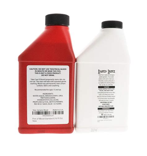 Fake Blood & Liquid Latex Combo Kit - 2 Pints (16 oz) for Adults & Kids ...