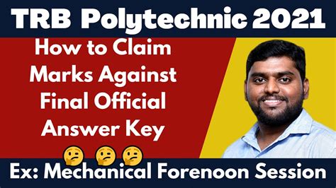 Trb Polytechnic How To Claim Marks Against Final Answer Key