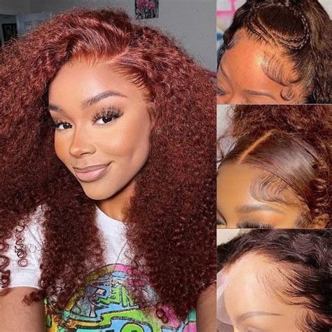 Beautyforever B Auburn Lace Front Wigs Kinky Curly X Lace Front