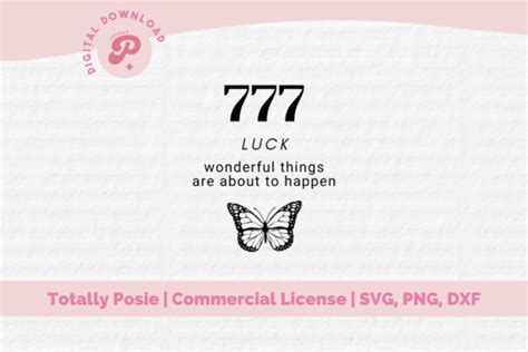 Angel Numbers 777 Luck Svg Graphic By Totally Posie · Creative Fabrica