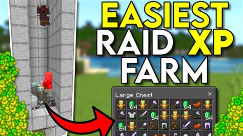 Easiest Best Raid Xp Farm For Minecraft Bedrock Youtube