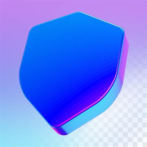 Premium PSD 3D Rendering Shield Holographic Illustration