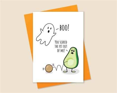 Funny Halloween Card, Halloween Card, Silly Halloween Card, Ghost Card ...