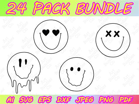 Smiley Face SVG Bundle Happy Face Bundle Smile Cut Files - Etsy