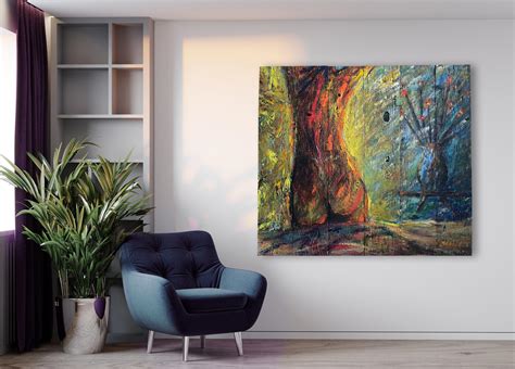 Kristy Chettle Blue Vase Nude Figurative Woman With Flowers Textured Still Life For Sale