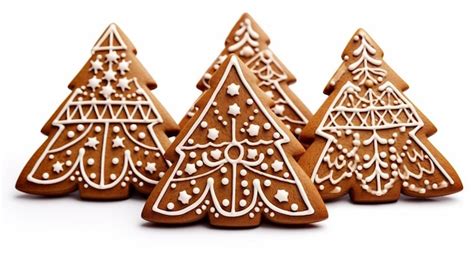 Premium Ai Image Gingerbread Christmas Tree Cookies Set Of Cute