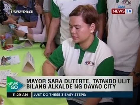 Ntg Mayor Sara Duterte Tatakbo Ulit Bilang Alkalde Ng Davao City