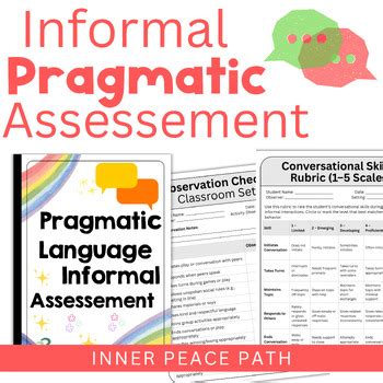 Informal Pragmatic Assessment Language Evaluations Observation Forms ... 