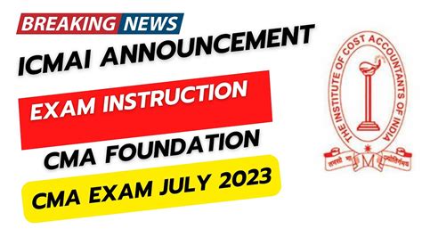 Breaking News ICMAI Released CMA Foundation July 2023 Exam