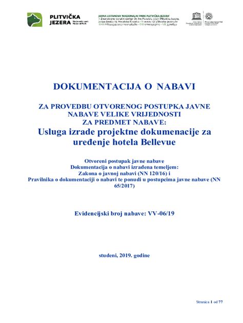 Fillable Online Dokumentacija O Nabavi VV 06 19 Fax Email Print PdfFiller